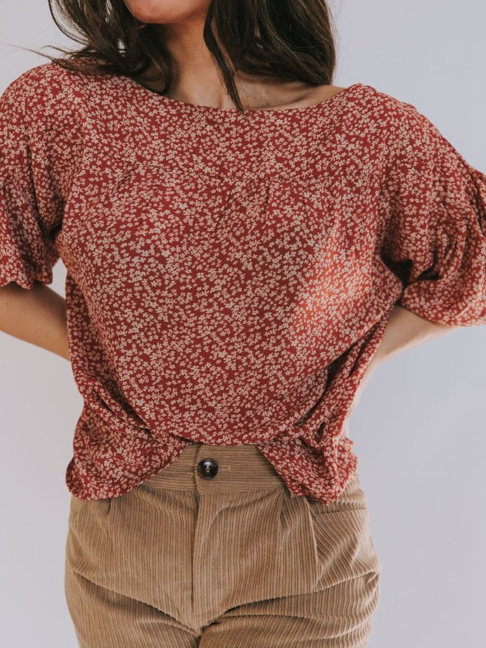 One Loved Babe - WIshlist Apparel - Rust Red "Nothing More" Top Size M
